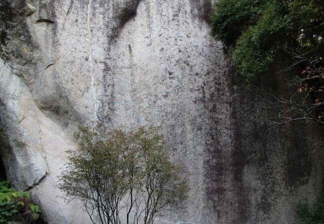 巨大な弥勒石に刻まれた磨崖仏