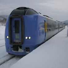 15日和寒駅にてはまなすちゃん待ってたら青い子が…