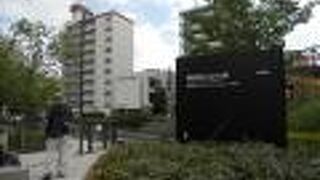 川沿いに広がる遊歩道的な公園