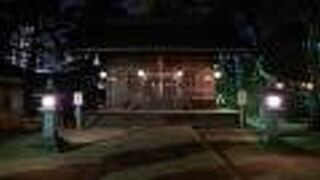 灯りが照らす菅生神社は趣がありました