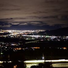 姨捨公園から見た長野の夜景