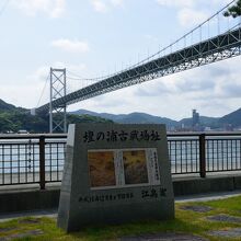 関門海峡と高速道路の橋
