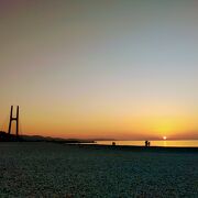 田尻スカイブリッジと夕日