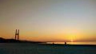 田尻スカイブリッジと夕日