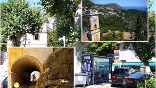 緩やかな坂道で道は狭く、古い石造り建物が続く街