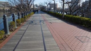 運河沿いの遊歩道