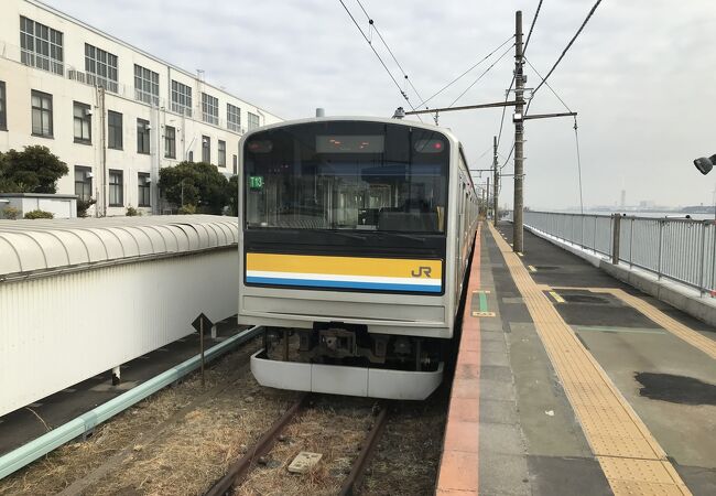 海に面した駅