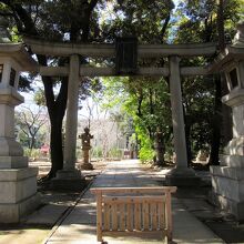 大きな鳥居と燈籠