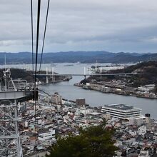 ロープウエイから眺める尾道水道