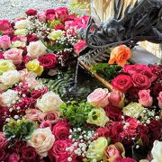 『諏訪神社』の花手水は薔薇が美しかった