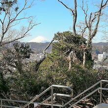 階段の上から富士山