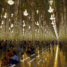 見渡す限りキラキラで、体育館のように中は広い