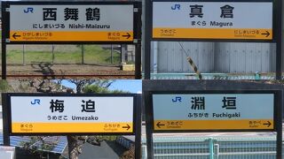 東舞鶴から綾部までわずか５駅の路線
