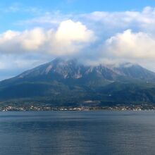 車窓からの桜島
