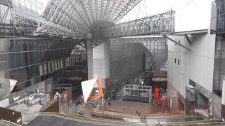 ガラス張りの大きな駅ビル