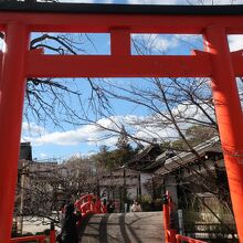 社殿前にかかる鳥居