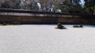 アーティスティックな石が置かれた庭は必見。