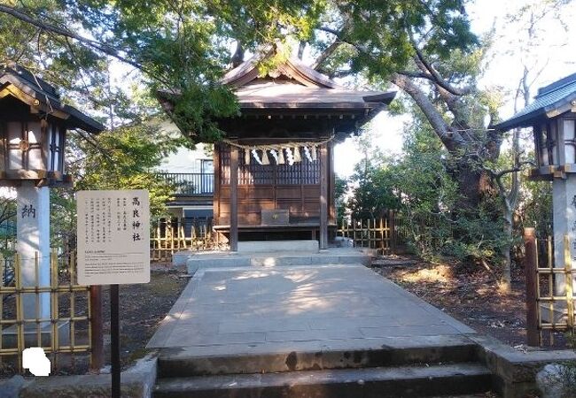 八幡宮の森の中に小さく鎮座する