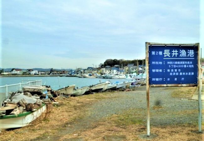 長井漁港(新宿も);漁船/鳥居と湾が♪