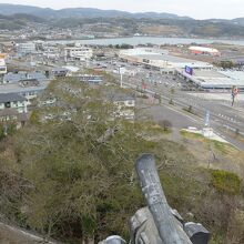 天守閣から北方面の城下町杵築の街並み