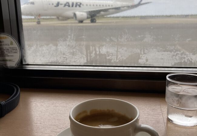 滑走路側にあり飛行機が見えます。