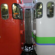 旧国鉄色たらこちゃんと現ＪＲ北海道塗装の２両