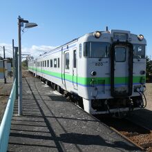 知来乙(ちらいおつ)駅にて、１２：１４発浦臼行き