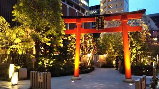 夜はライトアップされている☆