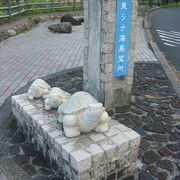 三匹のカメの石像