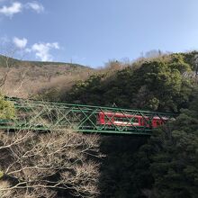 鉄橋を走る箱根登山鉄道