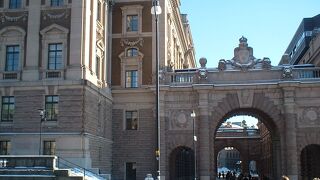 雪景色のストックホルム旧市街