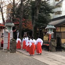 巫女さんの研修かな