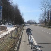 こんな感じで直線的に一気に登る道路になっています