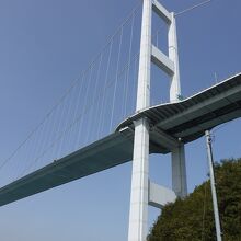 馬島から見た来島海峡大橋