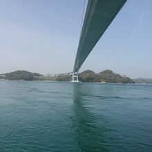 馬島から見た来島海峡大橋