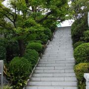 近代的な本堂の建物が特徴的な寺院