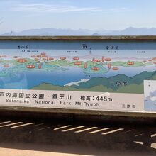 展望台にある眺望の島の位置図です