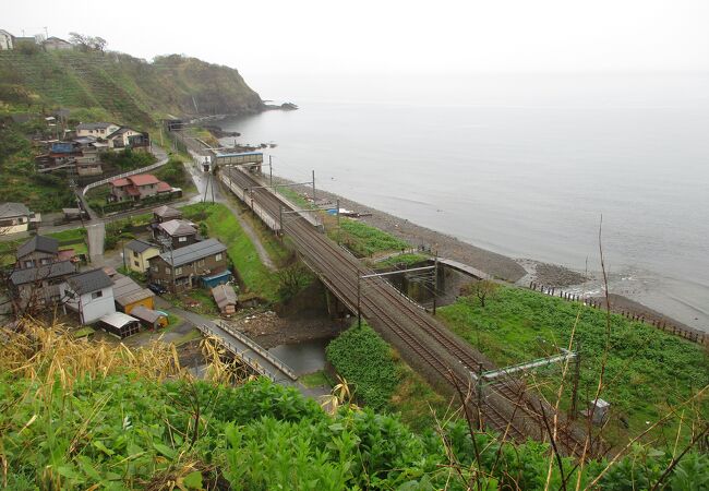 青海川駅を上から見る