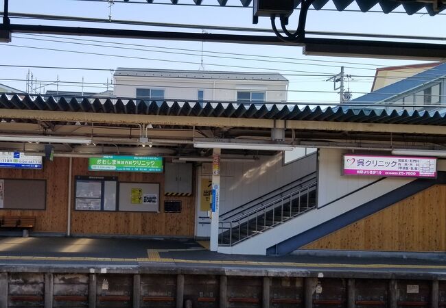 商店街の中にある駅