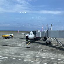奄美空港到着