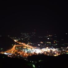 測量山展望台から見る室蘭市街地の夜景