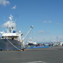 巻き網漁船が停泊中