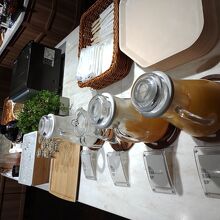 朝食の飲み物。