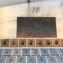 選手の手形がずらり