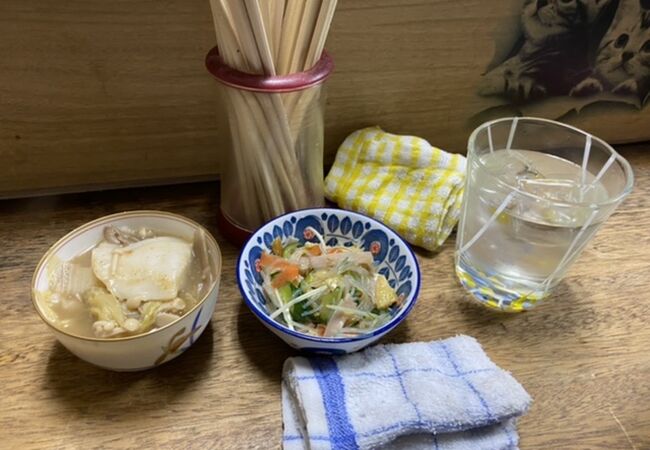 お通しに焼酎！