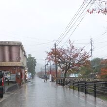 玉造温泉の中央通りのさらに中央に。