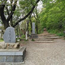 右側の坂を登るようです。