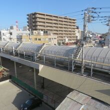 アーケード街を上から見ました