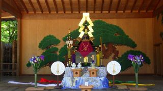 5月の節句ということで立派な兜が飾られていました