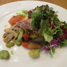 前菜のサラダ。他のメニューは写真撮る前に食べてしまいました